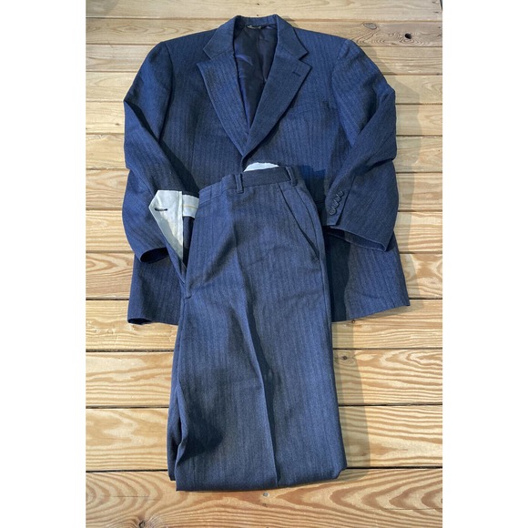 Barrister 2 Piece Wool Suit Jacket and Pants Size Large Men’s Gray - Picture 1 of 12